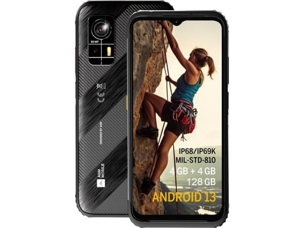 AGM H6 Lite, 16,6 cm (6.52"), 8 GB, 128 GB, 50 MP, Android 13, Sort, Grå