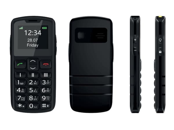Bea-fon Silver Line SL230 - Funksjonstelefon - microSD slot - LCD-display - 128 x 160 pixler - rear camera - svart