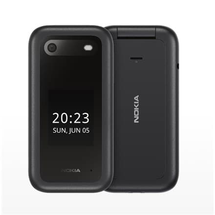 Nokia | 2660 Flip | Sort | 2,8"" | TFT LCD | 240 x 320 | Unisoc | 0,128 GB | Dobbelt SIM | Nano-SIM | Ja | Hovedkamera 0,3 MP |