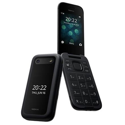 Nokia | 2660 Flip | Sort | 2,8"" | TFT LCD | 240 x 320 | Unisoc | 0,128 GB | Dobbelt SIM | Nano-SIM | Ja | Hovedkamera 0,3 MP |
