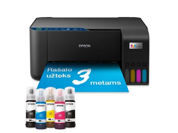 Epson EcoTank L3271, Blekkdyse, Fargeutskrift, 5760 x 1440 DPI, A4, Direkte utskrift, Sort