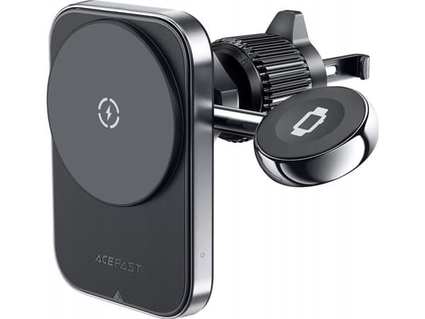 Acefast lader Acefast D18 bilholder med MagSafe / Qi induktiv lader + USB-A USB-C kabel - svart