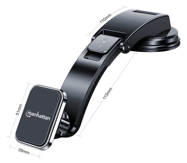 Manhattan 462525, Mobiltelefon/smarttelefon, Passiv holder, Bil, Sort, Sølv