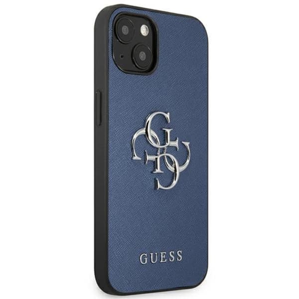 Guess Saffiano 4G Big Silver Logo - iPhone 13 minifodral (blå)