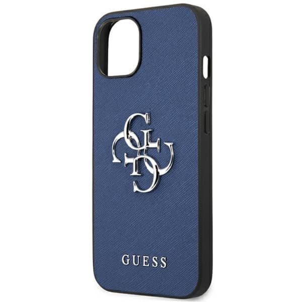 Guess Saffiano 4G Big Silver Logo - iPhone 13 minifodral (blå)