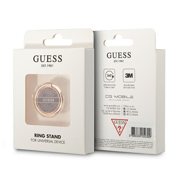 Guess Ring Stand 4G - Magneettinen sormipidike puhelimelle (ruskea)