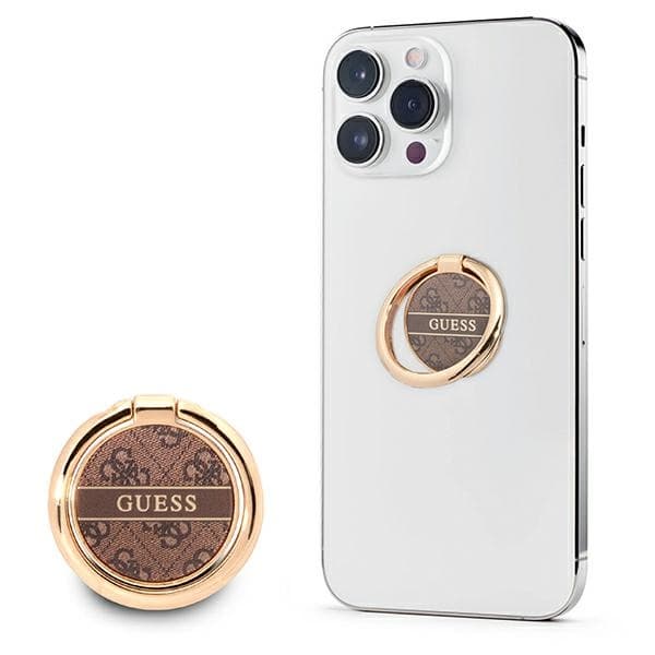 Guess Ring Stand 4G - Magneettinen sormipidike puhelimelle (ruskea)
