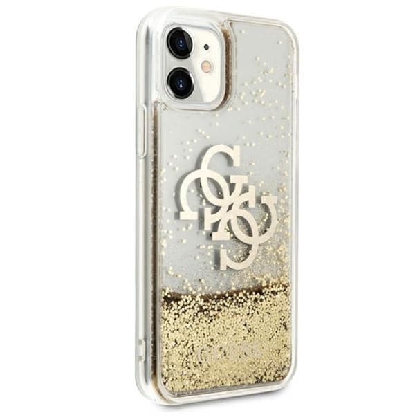 Guess Liquid Glitter 4G Big Logo - iPhone 11 -kotelo (kulta)