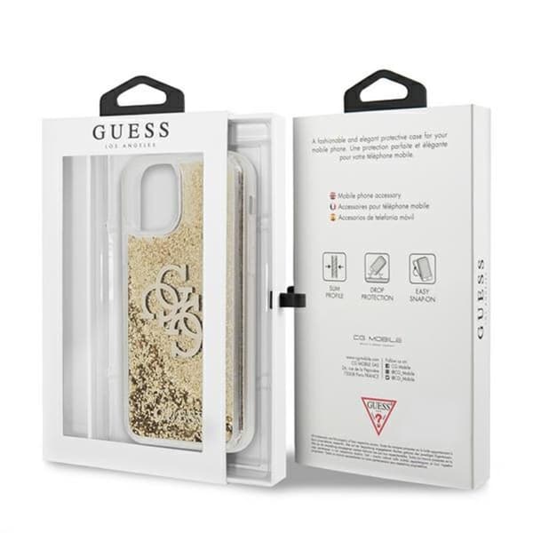 Guess Liquid Glitter 4G Big Logo - iPhone 11 -kotelo (kulta)