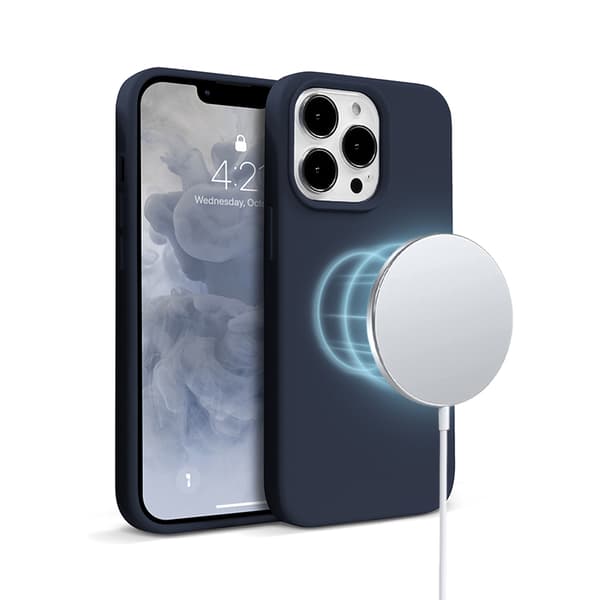 Crong Color Cover Magnetic - iPhone 13 Pro Max MagSafe Cover (marineblå)