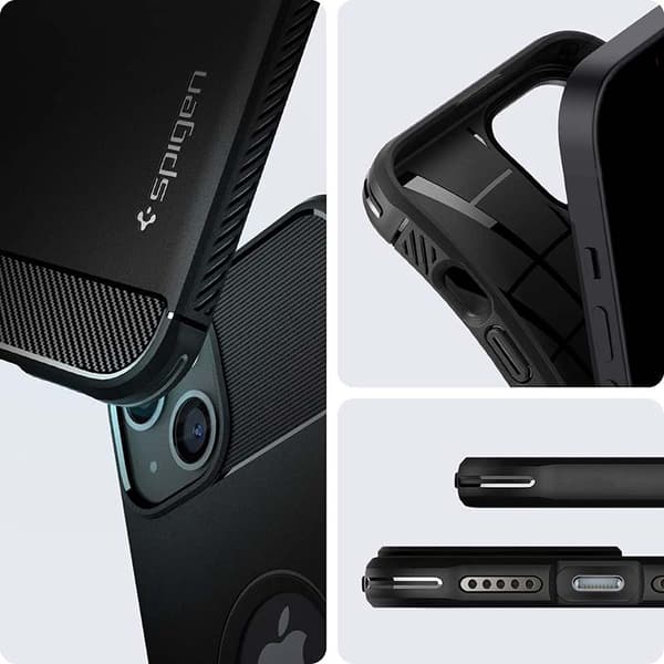 Spigen Rugged Armor - iPhone 13 -kotelo (musta)