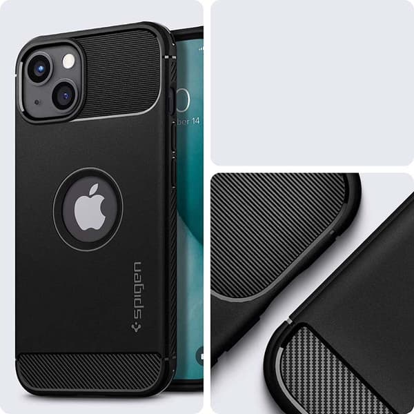 Spigen Rugged Armor - iPhone 13 -kotelo (musta)