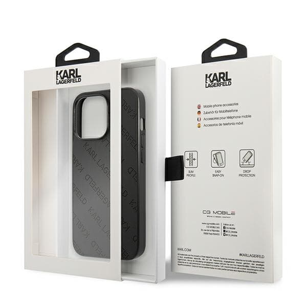 Karl Lagerfeld Perforated Allover - iPhone 13 Pro-cover (sort)