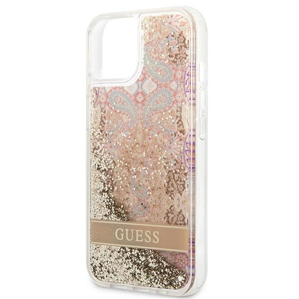 Guess Liquid Glitter Paisley - iPhone 13 minifodral (guld)