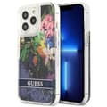 Pikkukuva 1 / 8: Guess Liquid Glitter Flower – iPhone 13 Pro -kotelo (sininen)