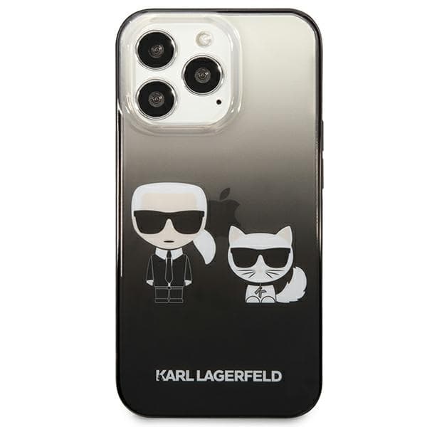 Karl Lagerfeld Gradient Ikonik Karl & Choupette - iPhone 13 Pro -kotelo (musta)
