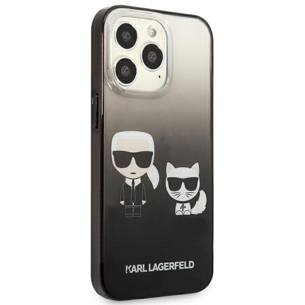 Karl Lagerfeld Gradient Ikonik Karl & Choupette - iPhone 13 Pro -kotelo (musta)