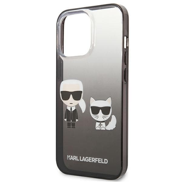 Karl Lagerfeld Gradient Ikonik Karl & Choupette - iPhone 13 Pro -kotelo (musta)