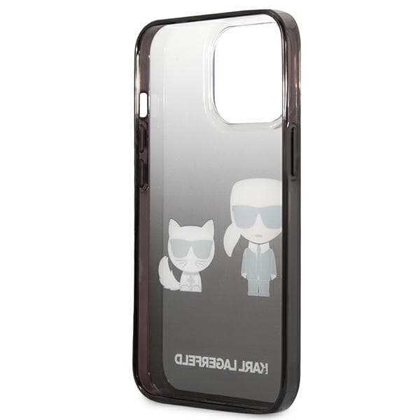 Karl Lagerfeld Gradient Ikonik Karl & Choupette - iPhone 13 Pro -kotelo (musta)