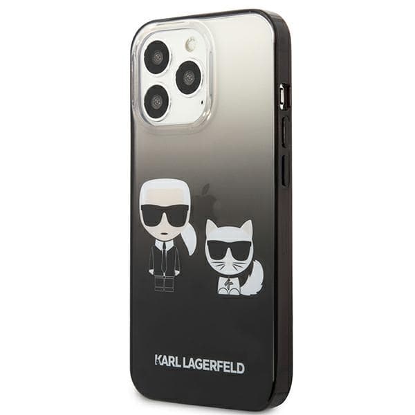 Karl Lagerfeld Gradient Ikonik Karl & Choupette - iPhone 13 Pro -kotelo (musta)