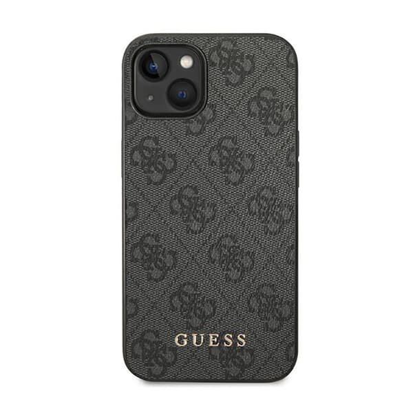 Guess 4G metallguldlogotyp – iPhone 14-fodral (grå)