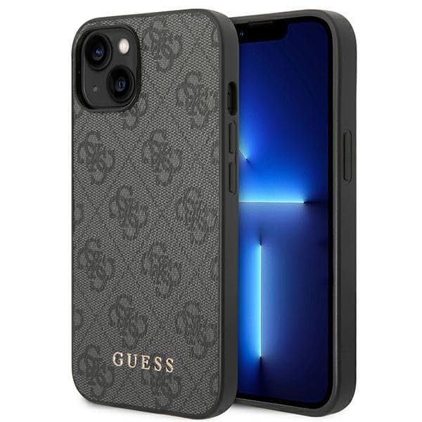 Guess 4G metallguldlogotyp – iPhone 14-fodral (grå)