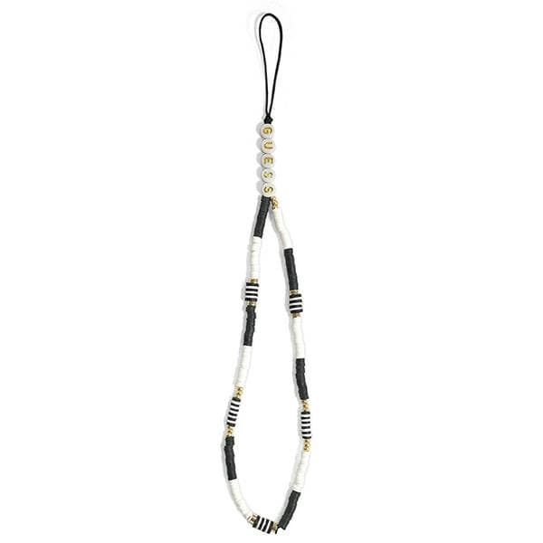 Guess Phone Strap Heishi Beads – Telefonrem (svart/vit)