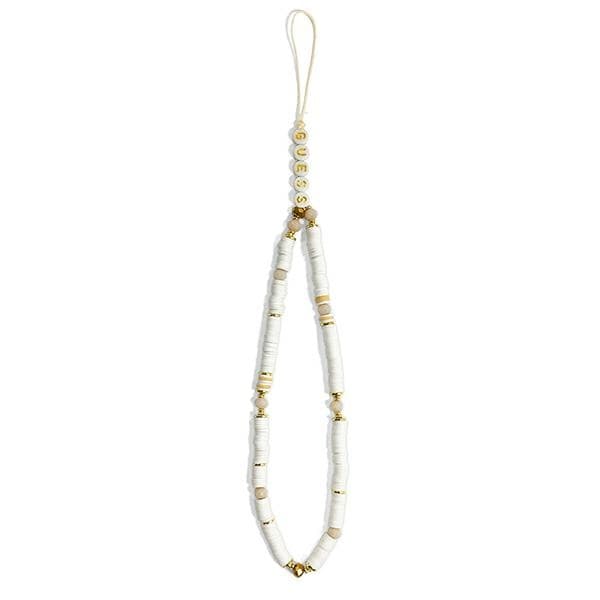 Guess Phone Strap Beads Heishi - Telefonrem 25 cm (Vit)