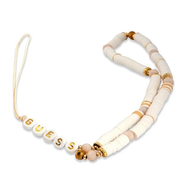 Guess Phone Strap Beads Heishi - Telefonrem 25 cm (Vit)