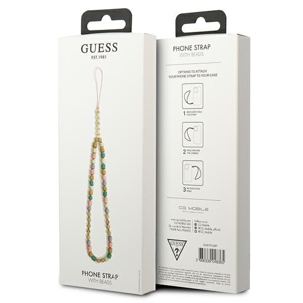 Guess Phone Strap Beads Heishi - Telefonrem 25 cm (Blomrosa)