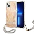 Miniatyrbillede 1 af 8: Guess Flower Cord - iPhone 13 mini cover med snor (guld)