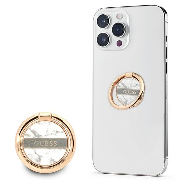Guess Ring Stand Marble - Magnetisk fingertelefonholder (hvid)