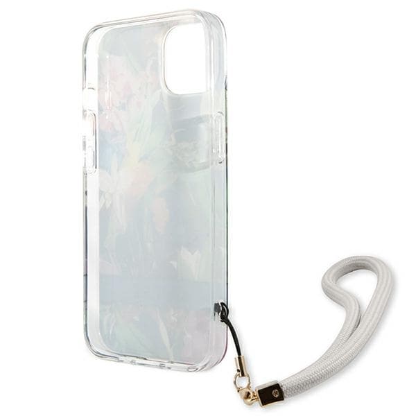 Guess Flower Cord - iPhone 13 etui med snor (blå)
