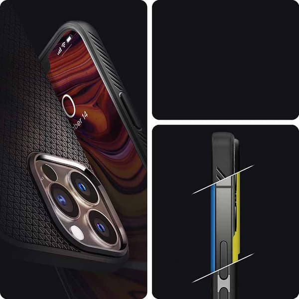 Spigen Liquid Air - Cover til iPhone 13 Pro Max (sort)
