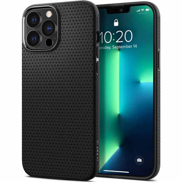 Spigen Liquid Air - Cover til iPhone 13 Pro Max (sort)