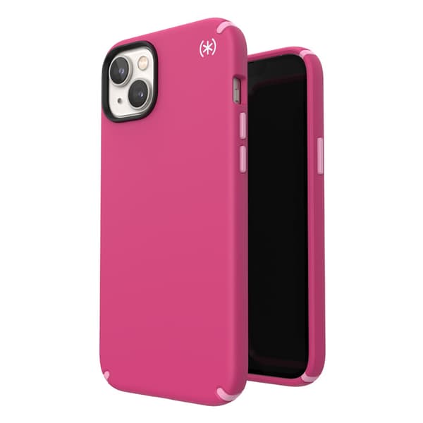 Speck Presidio2 Pro MagSafe - Antibakteriel iPhone 15 Plus / 14 Plus etui (Digitalpink / Blossompink / White)
