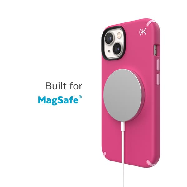 Speck Presidio2 Pro MagSafe - Antibakteriel iPhone 15 Plus / 14 Plus etui (Digitalpink / Blossompink / White)
