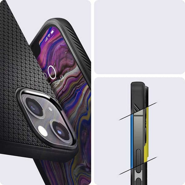 Spigen Liquid Air - iPhone 13 etui (sort)
