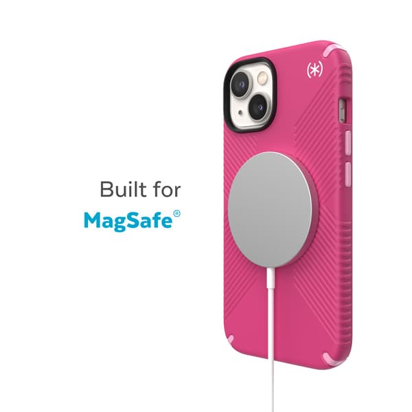 Speck Presidio2 Grip MagSafe - Anti-Slip iPhone 14 Plus etui (Digitalpink / Blossompink / White)