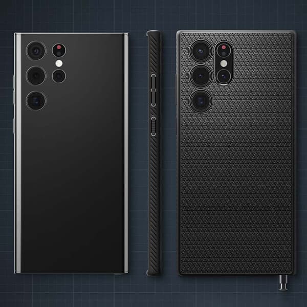Spigen Liquid Air - etui til Samsung Galaxy S22 Ultra (sort)