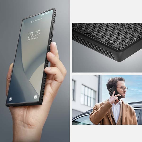 Spigen Liquid Air - etui til Samsung Galaxy S22 Ultra (sort)