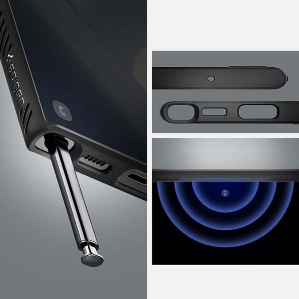 Spigen Liquid Air - etui til Samsung Galaxy S22 Ultra (sort)