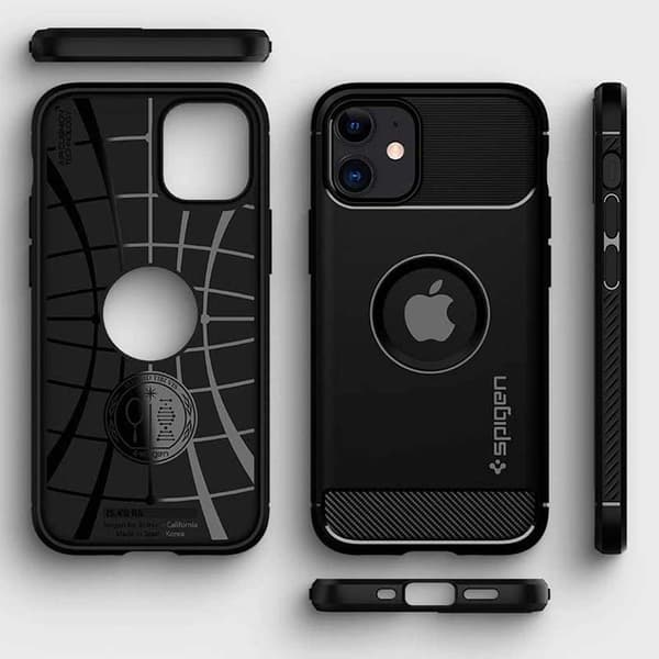 Spigen Rugged Armor - Fodral för iPhone 12 / iPhone 12 Pro (svart)
