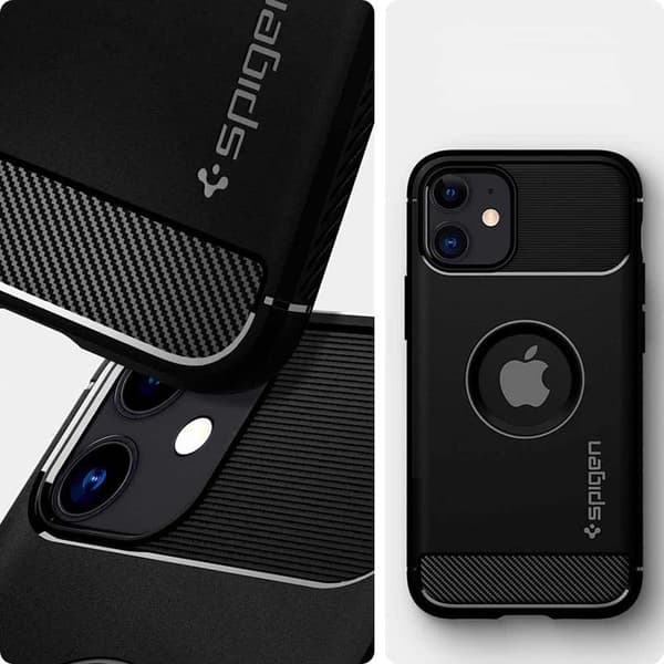 Spigen Rugged Armor - Fodral för iPhone 12 / iPhone 12 Pro (svart)