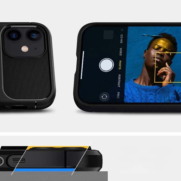 Spigen Rugged Armor - Fodral för iPhone 12 / iPhone 12 Pro (svart)