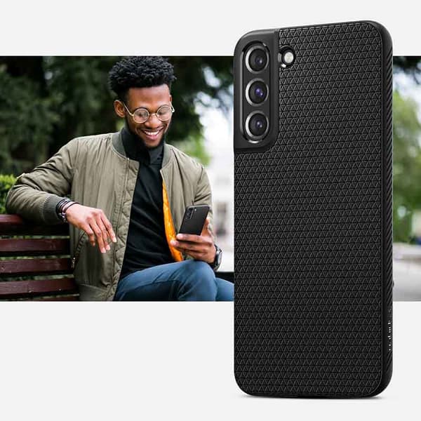 Spigen Liquid Air - Fodral till Samsung Galaxy S22 (svart)