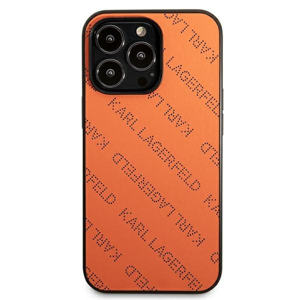 Karl Lagerfeld Perforeret Allover - iPhone 13 Pro-etui (orange)