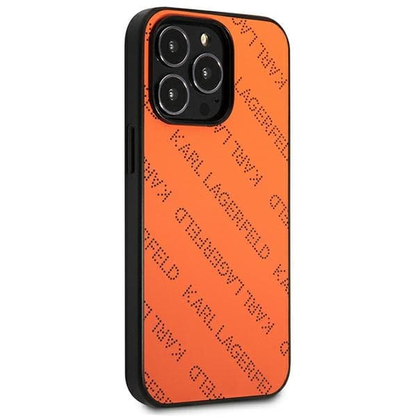 Karl Lagerfeld Perforeret Allover - iPhone 13 Pro-etui (orange)