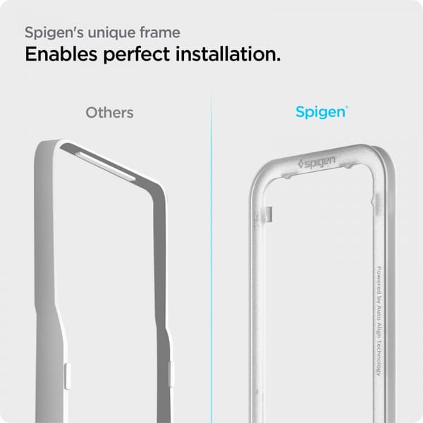 Spigen Alm Glass FC 2-Pack - Härdat glas för iPhone 14 / iPhone 13 / iPhone 13 Pro 2 st (svart ram)