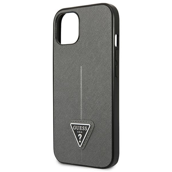 Guess Saffiano Triangle Logo Cover – iPhone 13 cover (sølv)